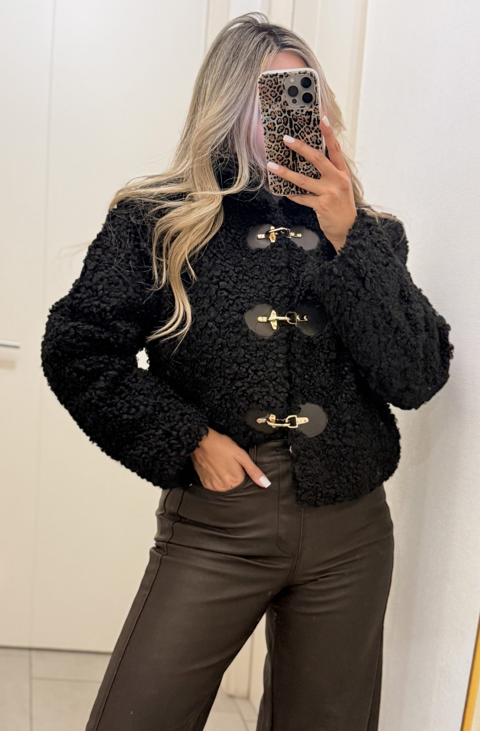 Chaqueta Teddy Negra - Imagen 2