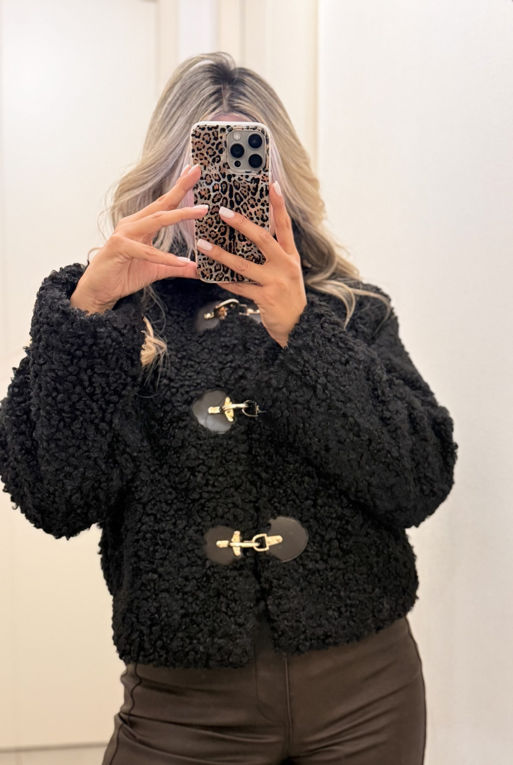 Chaqueta Teddy Negra - Imagen 3