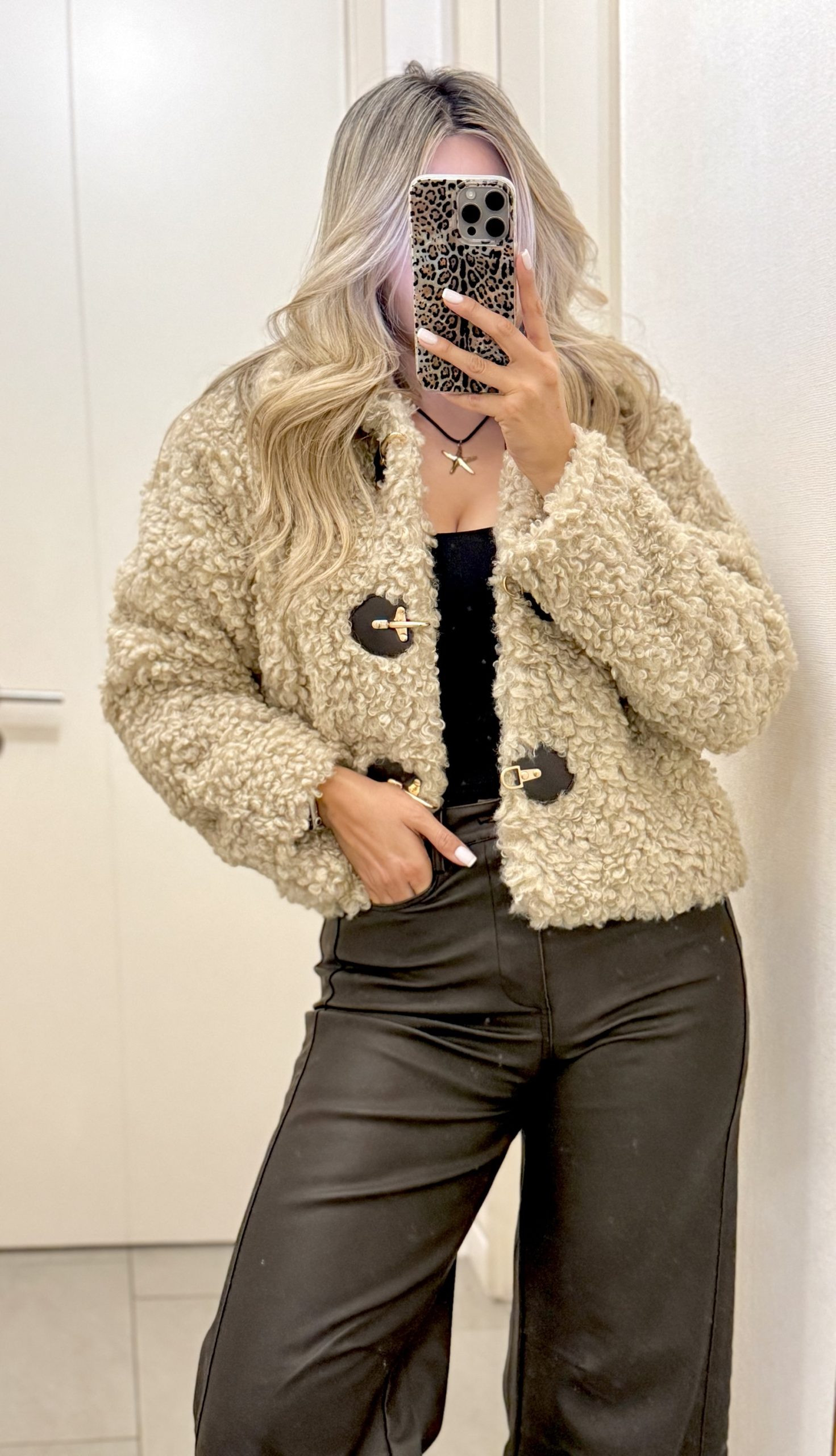 Chaqueta Teddy Beige